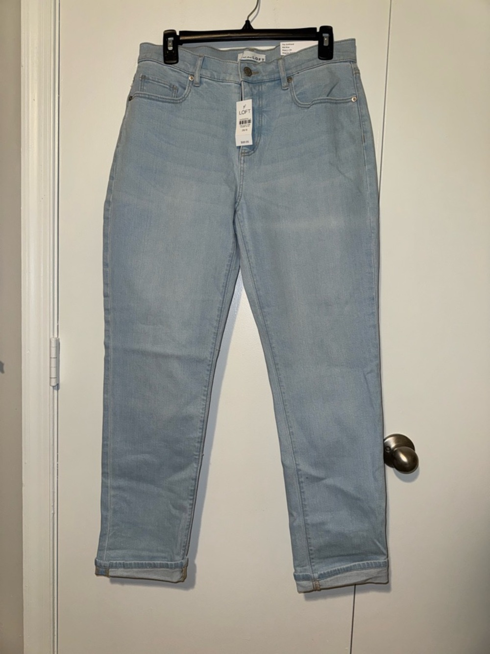 LOFT Light Blue Cropped Straight Jeans